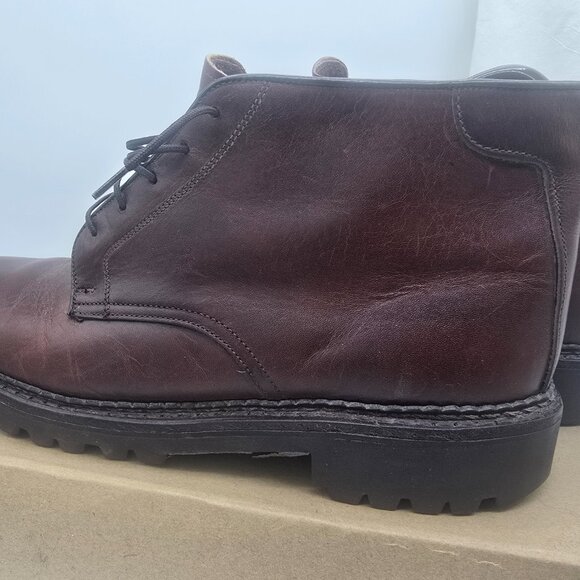 Vintage J crew Men\'s Brown Leather Oxford  Boot Lug sole US Men\'s 10